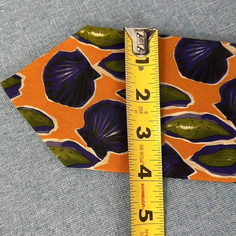 Hugo Boss Vintage Silk Made In Italy Seashell Print Colorful Tie - Picture 5 of 6